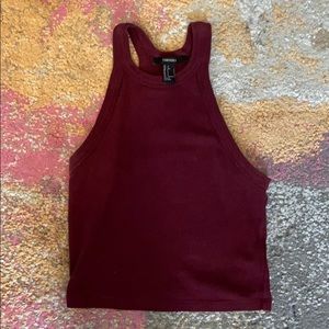 High neck maroon tank top
